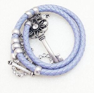 Premier Designs Keeper Pastel Blue Key Wrap Bracelet NWT Retail $38 Discontinued